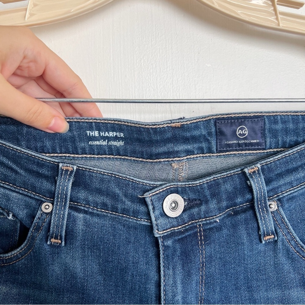 AG • The Harper Essential Straight jean mid rise Interface slim dark wash blue - Picture 4 of 10